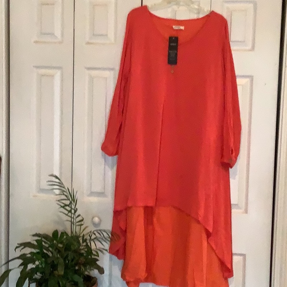 Coral Layered Dress Size L